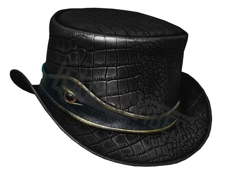 Brown Leather Hat with Genuine Cowhide - Leather Hats