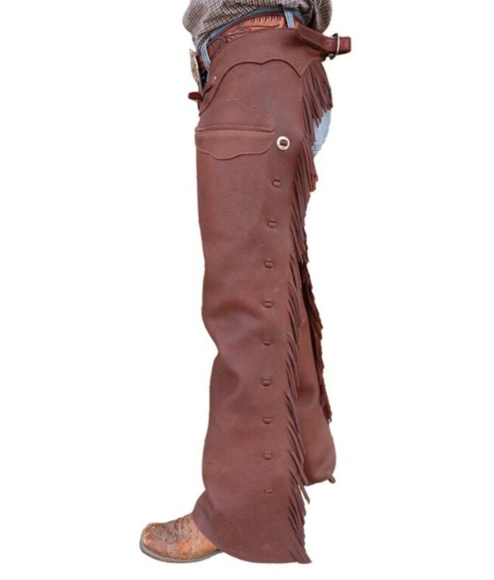 Handmade Native American Leather Cowboy Fringes Style Pant Chap Western ...